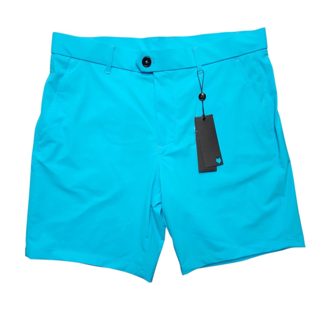 Greyson 8" Montauk Golf Shorts Blue Lagoon Mens Size 33 NWT